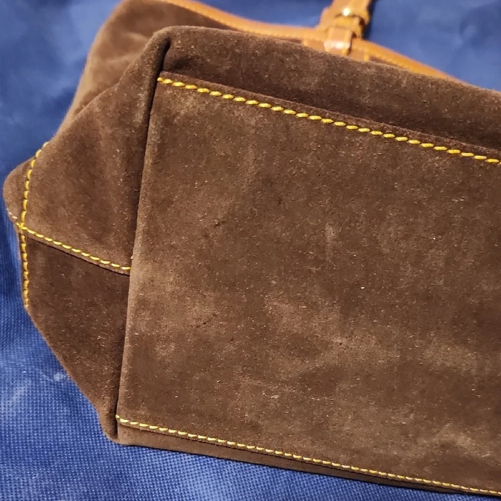 Dooney & Bourke Brown Tote Bag with Leather Trim - Picture 4 of 14